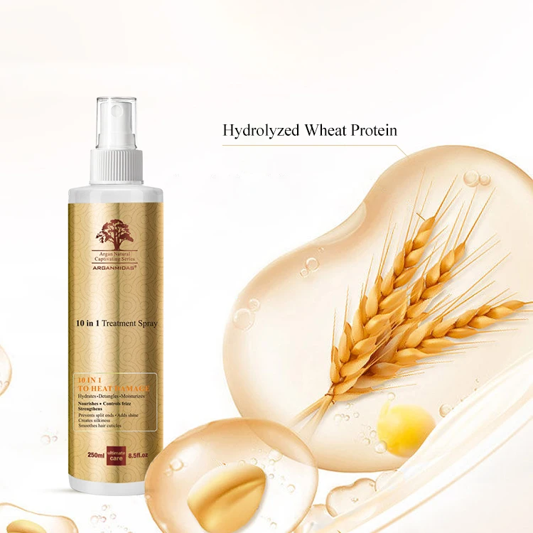 Custom Logo Mult-Benefits Argan Oil Nourishing Volume Hair Repair Moisture Hair Spray