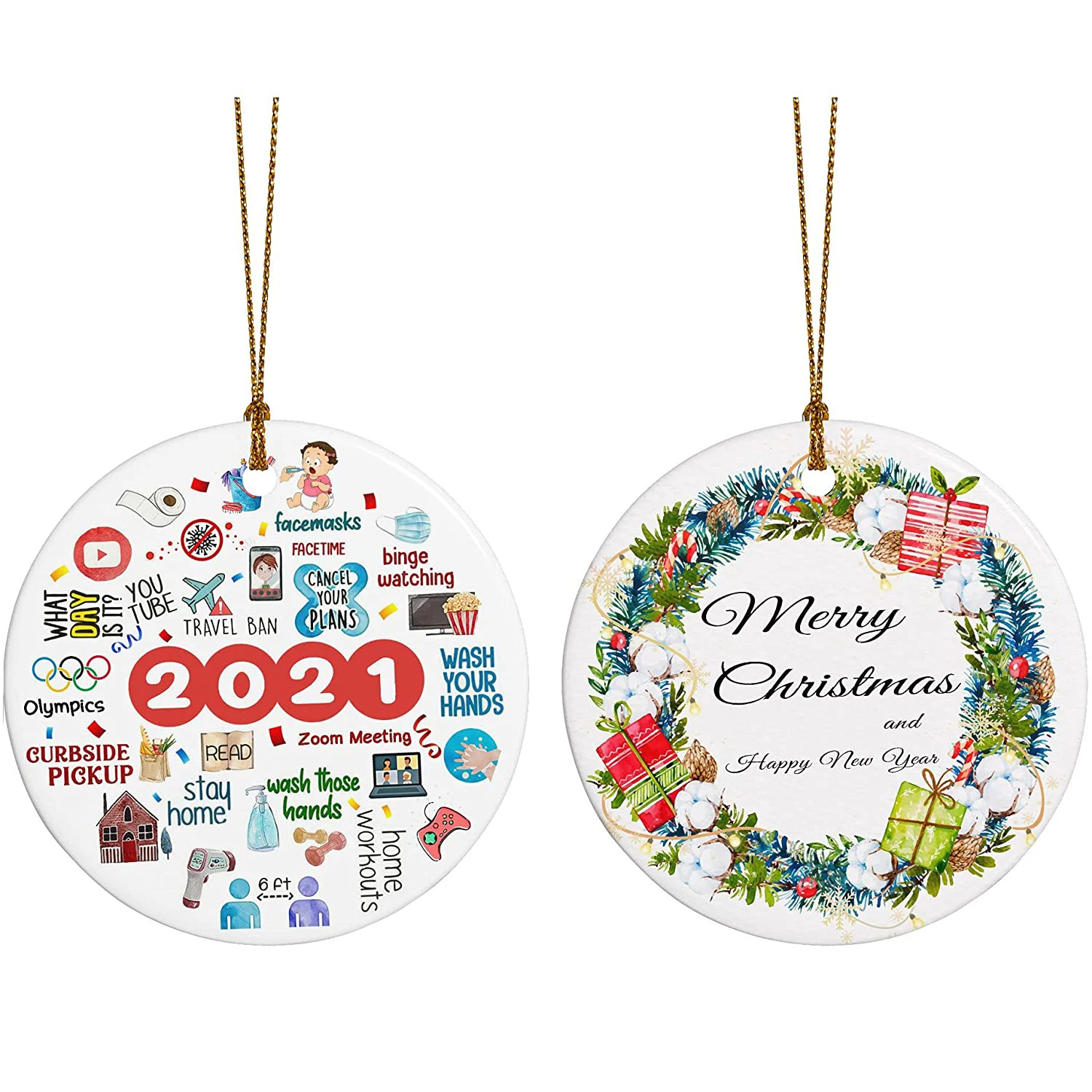 Holiday Decoration Santa Claus Hanging Crafts Customizable Acrylic Material Christmas Tree Ornaments