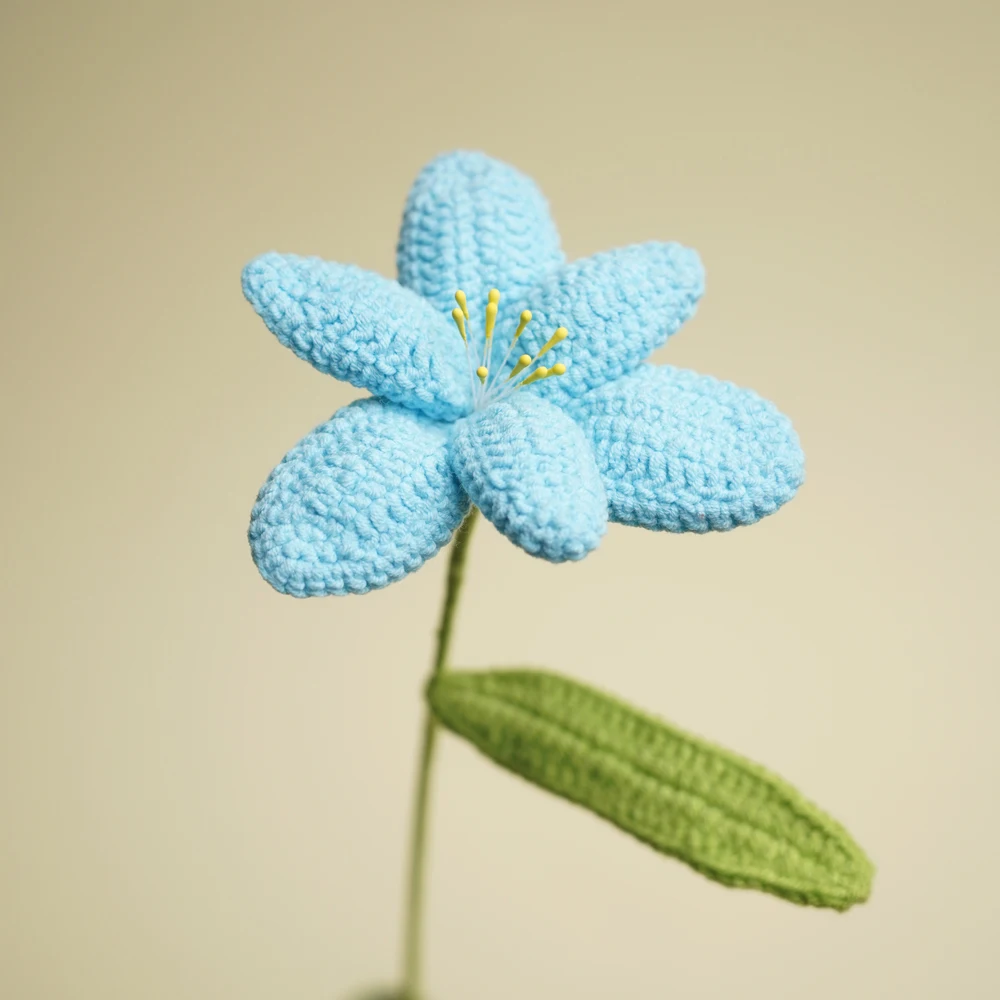 Simulated Wool Hand-knitted Tulip Heart Rose Flower Plush Toys Bouquet Home Decor Accessories Ornament Artificial Flowers