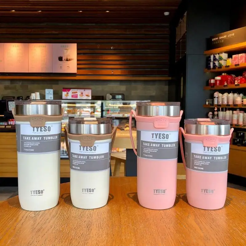 550ml/710ml Coffee Cup Double Stainless Steel Coffee Thermos Mug Car Vacuum Flask Thermos Cup Thermal Mug Leakproof Water Bottle