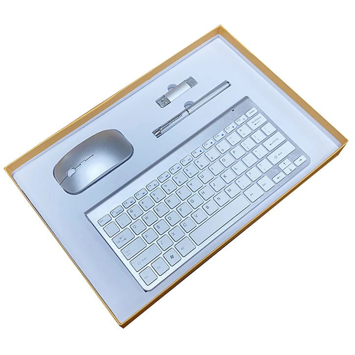 4 in 1 unique products Silver Keyboard Mouse USB Pen Gift Set novedades  hot item