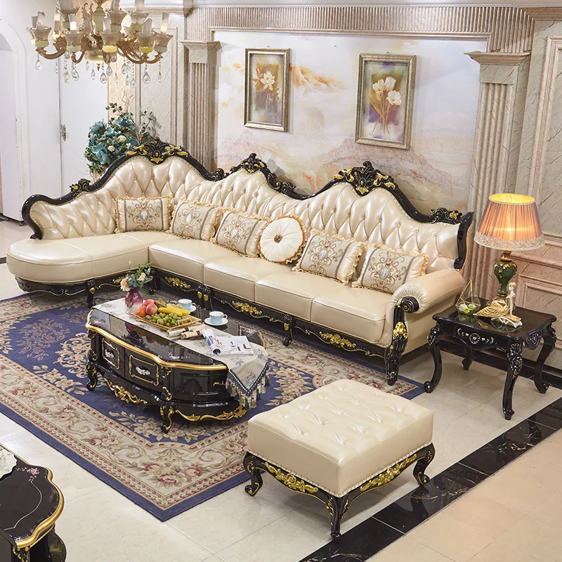 Most popular antique sofa manufacturers European style classic fabric Dubai wholesale couch living room sofa