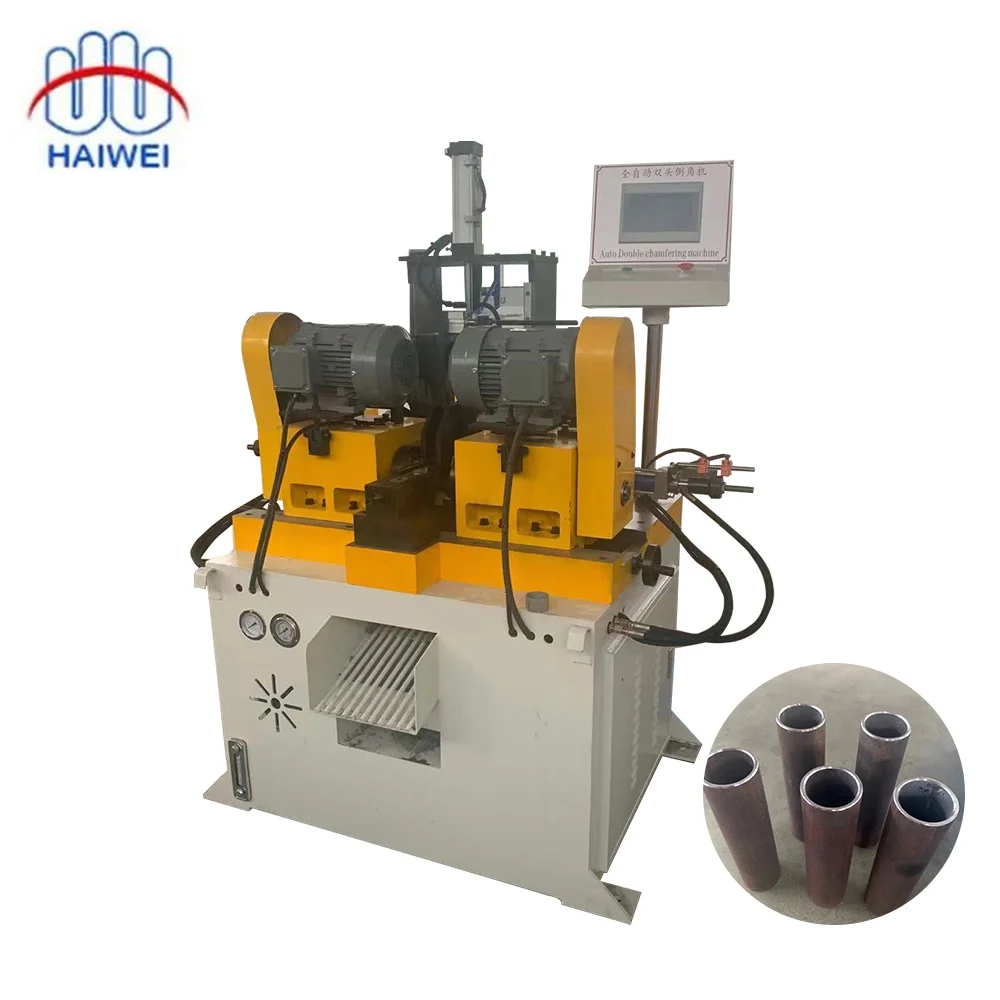  Automatic CNC double head hydraulic chamfering machine high precision round pipe