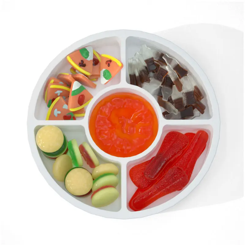 Custom Vegan Assorted Bulk Gel Halal Sweets Pizza Jelly Gummy Candy Christmas Halloween Brain Licker Candy