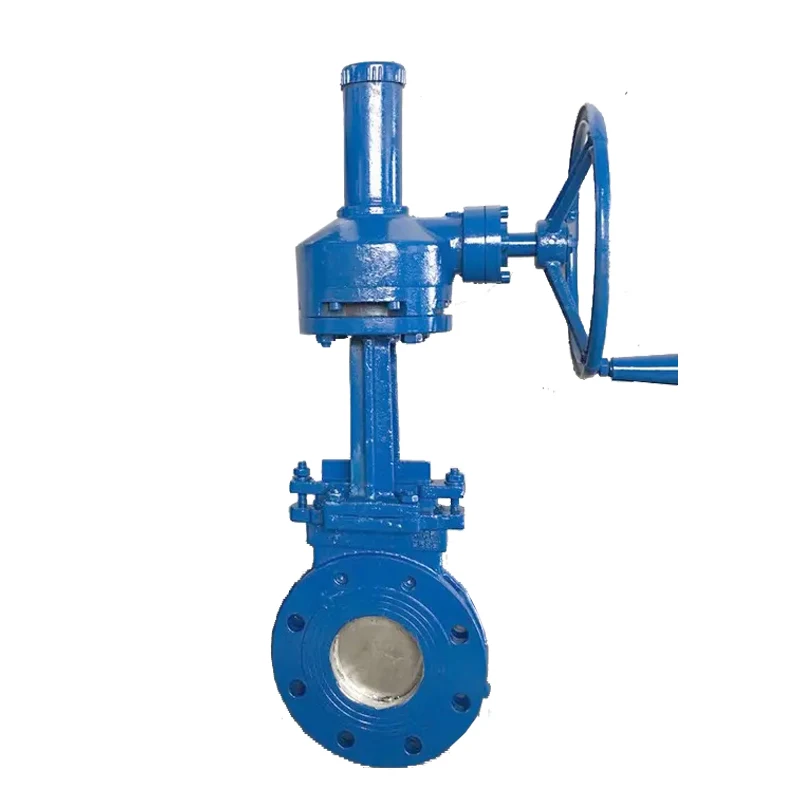 SK industry Cast steel  10inch EPDM Soft Sealing WCB Handle wheel  Lug Flange Knife type Gate Valve for slurry