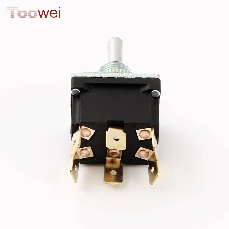 Toowei factory price ip67 25A 250VAC 6 Pin brass toggle switch