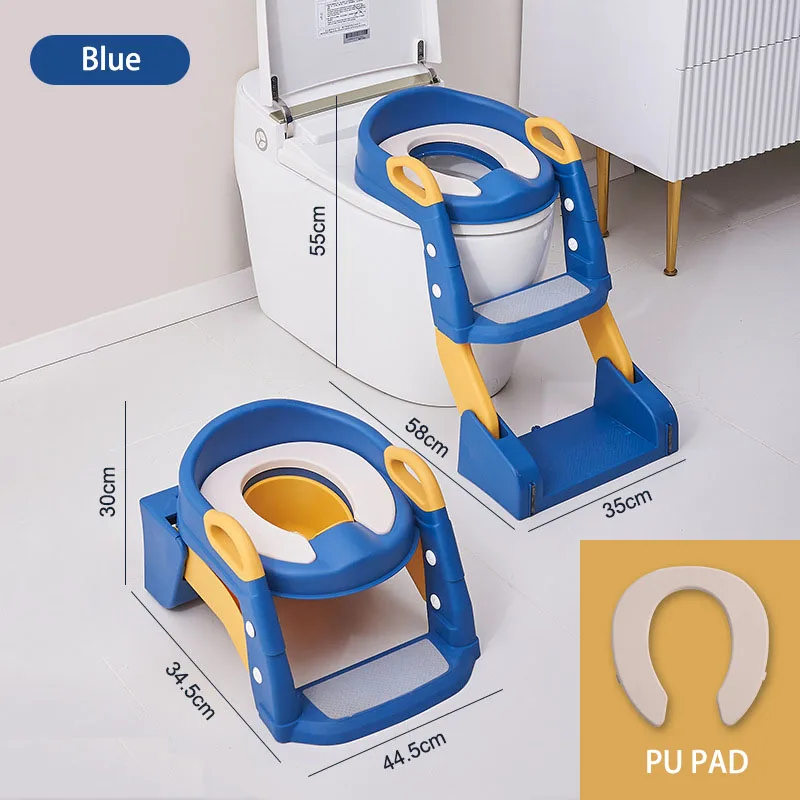 Travel Children Baby Foldable Potty Training Chair Seat With Step Stool Ladder Toilet Seats with Pvc Pad