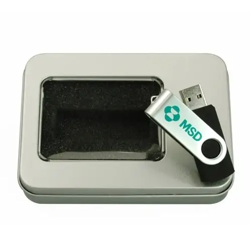 Custom usb stick packaging mini window tin box