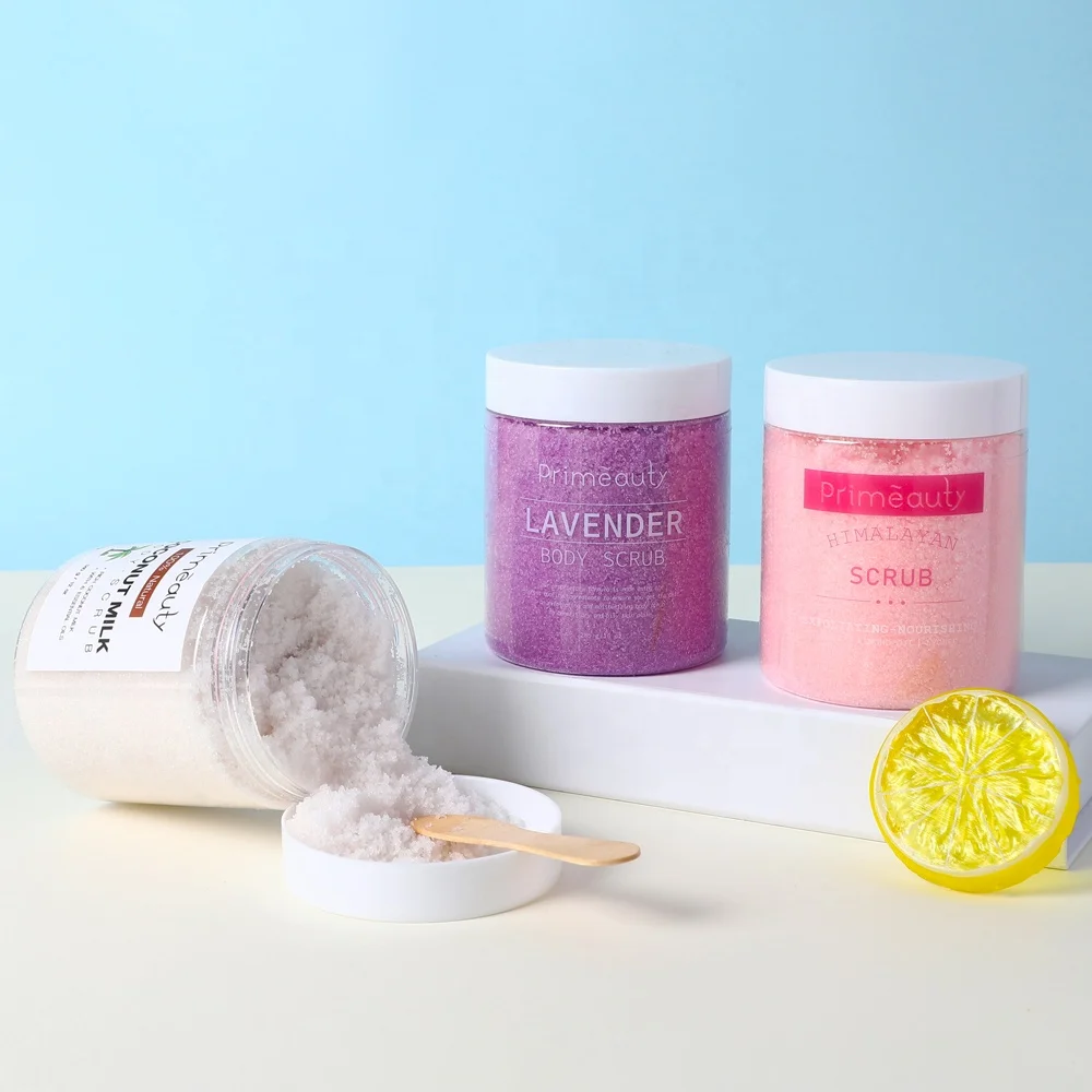 wholesale private label custom skin care spa Deep Cleansing exfoliating natural fruit coconut shea butter sugar body scrub