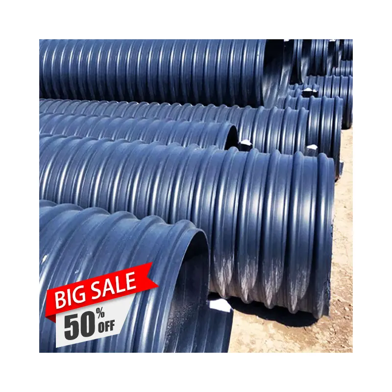 6 дюймов Hdpe на стальном браслете с проволокого einforced сетки скрученных спиралью спираль гофрированные канализационные трубы замотки стены полости большого диаметра