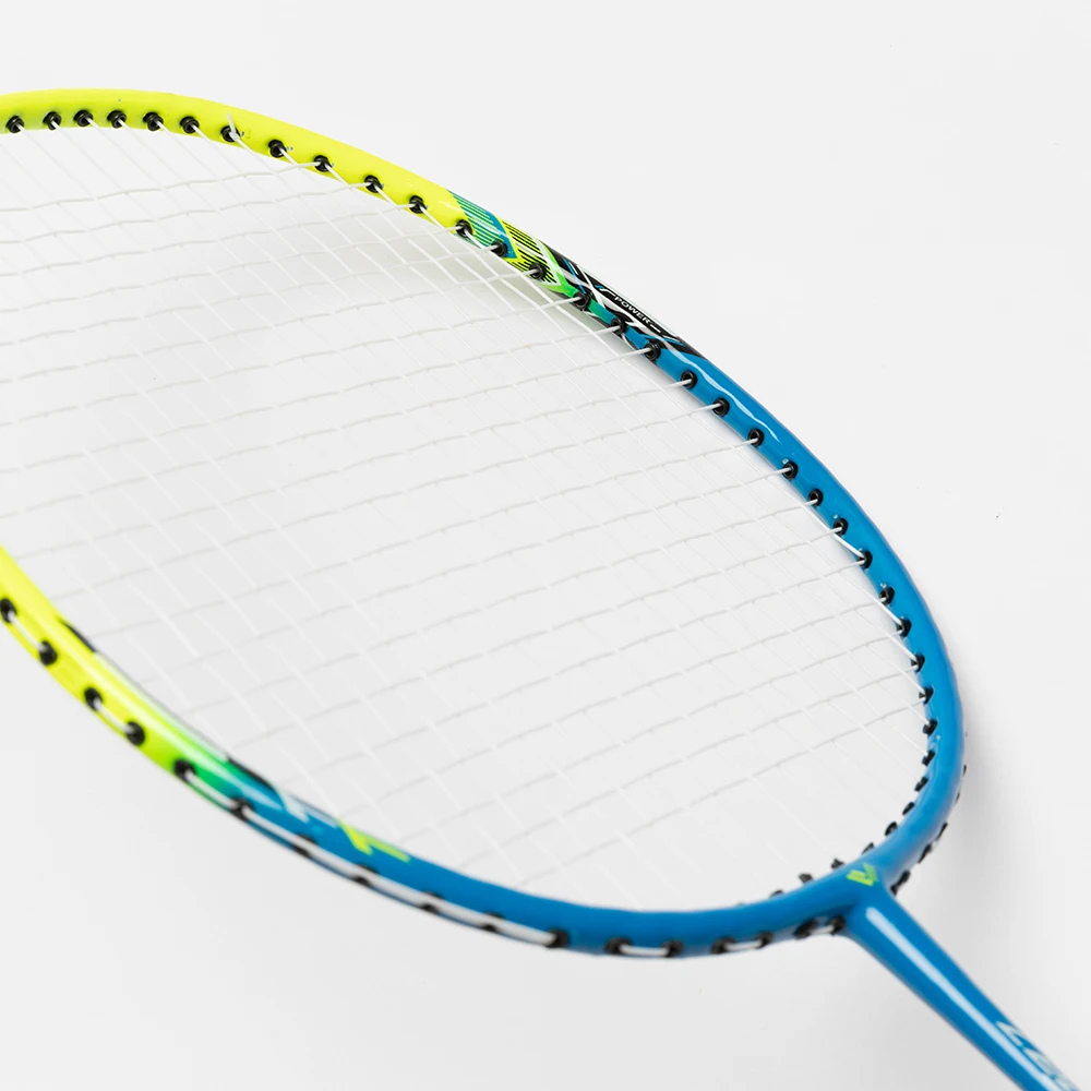 custom 2 packs 14lbs onepiece badminton racket set steel shaft badminton racquet 6pcs Plastic shuttlecocks with bag