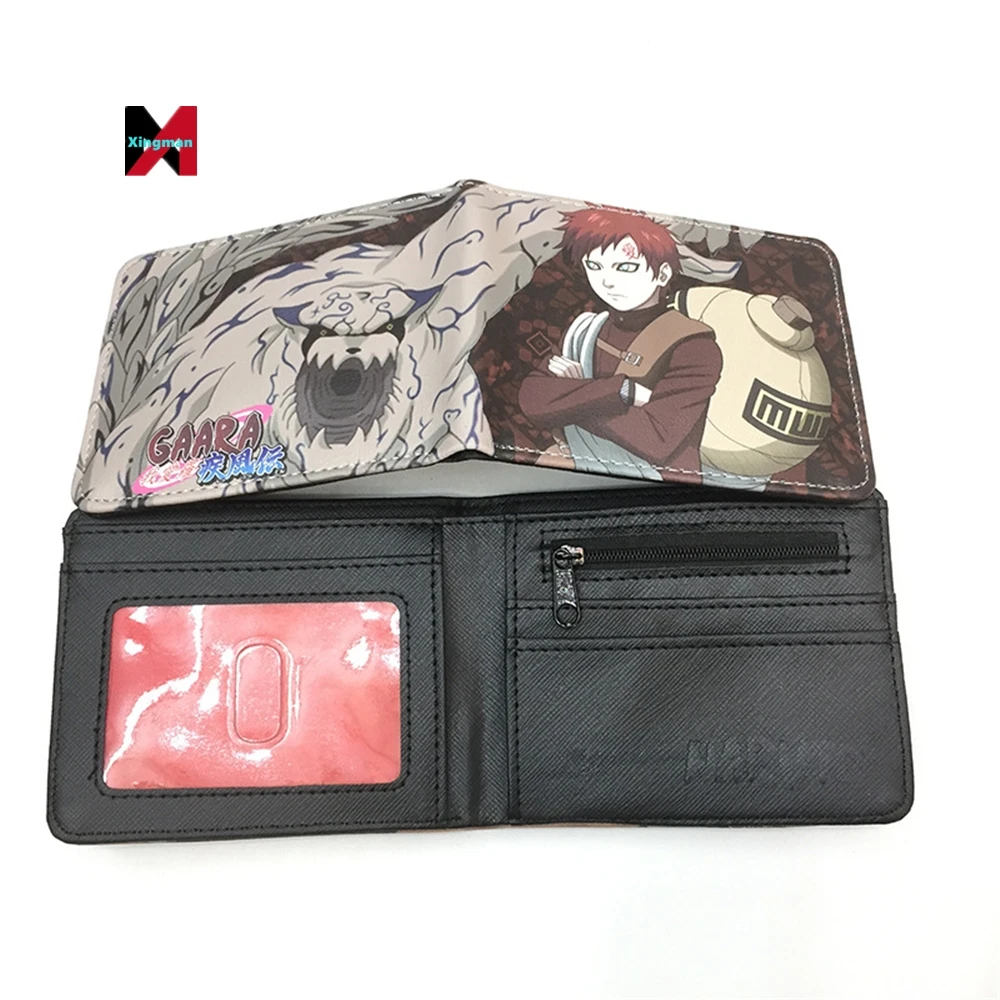 XM 40 designs Japanese anime Narutoed Ninja Red Cloud Writing Wheel Eye Sasuke Kakashi PU Leather Folding Coin Purse Wallet