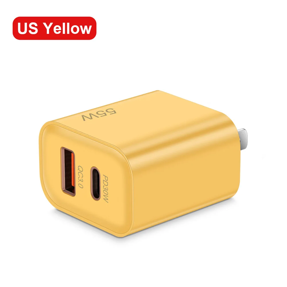 Travel Kits Usb Pd 55w Wall Quick Charger Adapter Type C Fast Charger For Iphone 15 14 13 Usb C Pd Power Charger