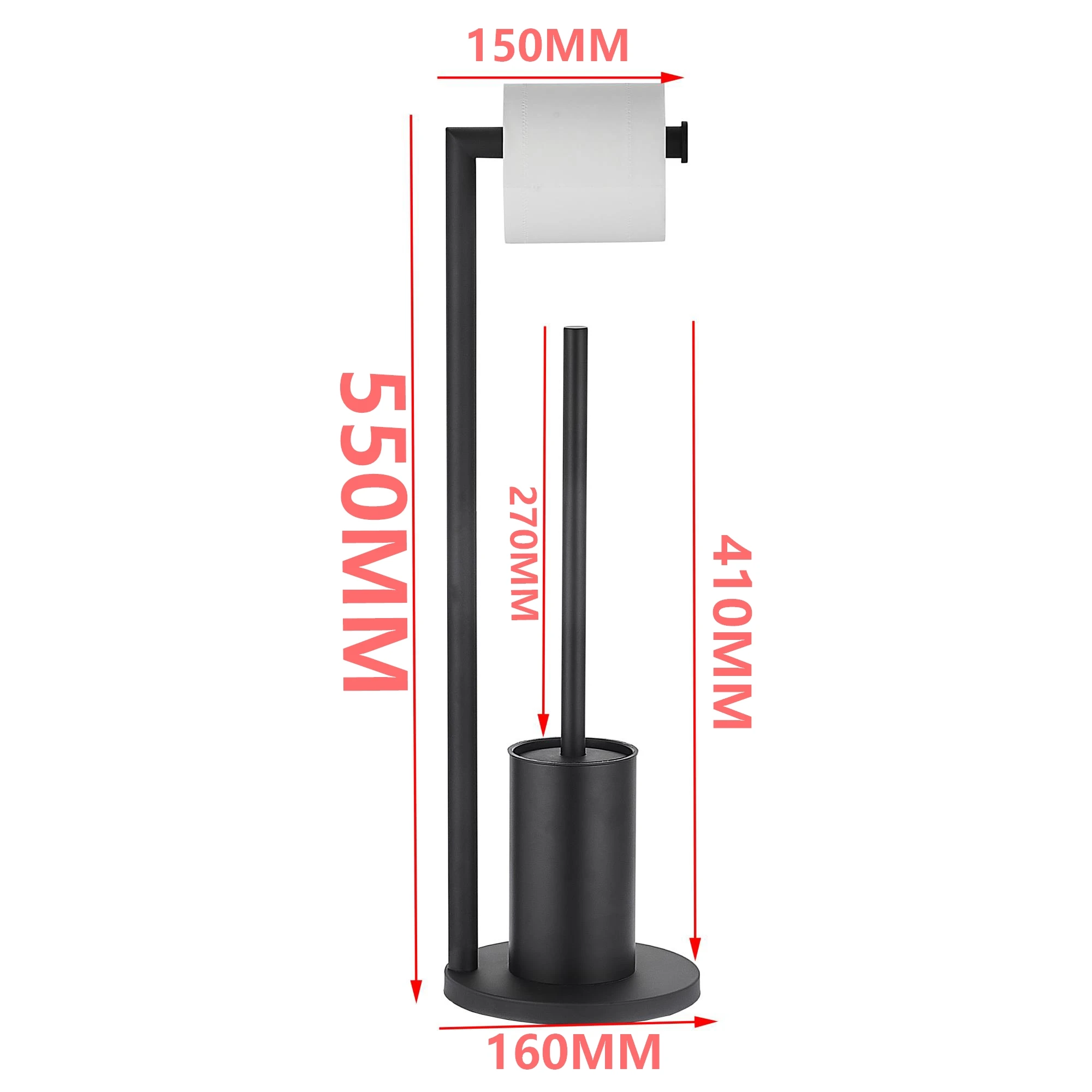 Best hot selling free standing Stainless Steel Standing bathroom Toilet Brush and paper holder