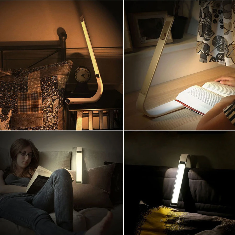 Rechargeable Led Table Lamp Flexible Curvy Metalwork Foldable Touch Dimmable Table Light Swan Neck Night Lamps