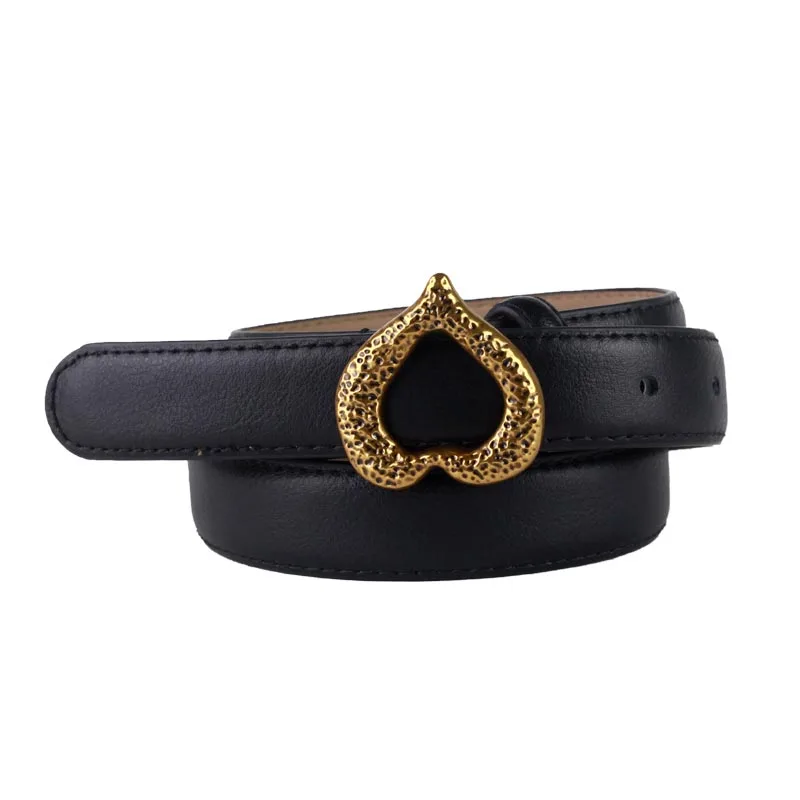 Повседневные регулируемые кожаные ремни для женщин металлический ремень с пряжкой в форме сердца джинсов и