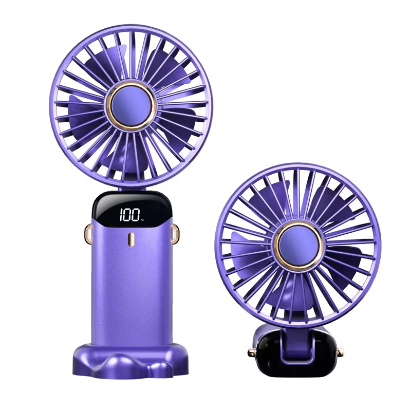Hot Selling Summer Foldable Hand Fan Digital Display Handheld Portable Foldable Rechargeable Sports Mini Fan
