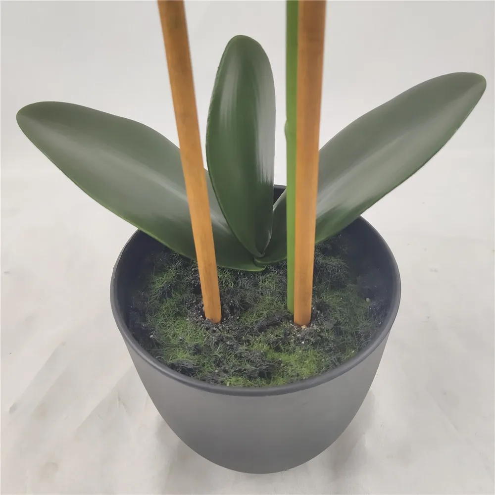 Artificial Simulation Colorful Orchid Decorative Butterfly Phalaenopsi Orchid Flower Plants With Pot