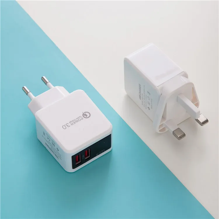 Power QC 3 0 basics 18 Вт двойной usb-порт многофункциональное портативное светодиодное настенное зарядное