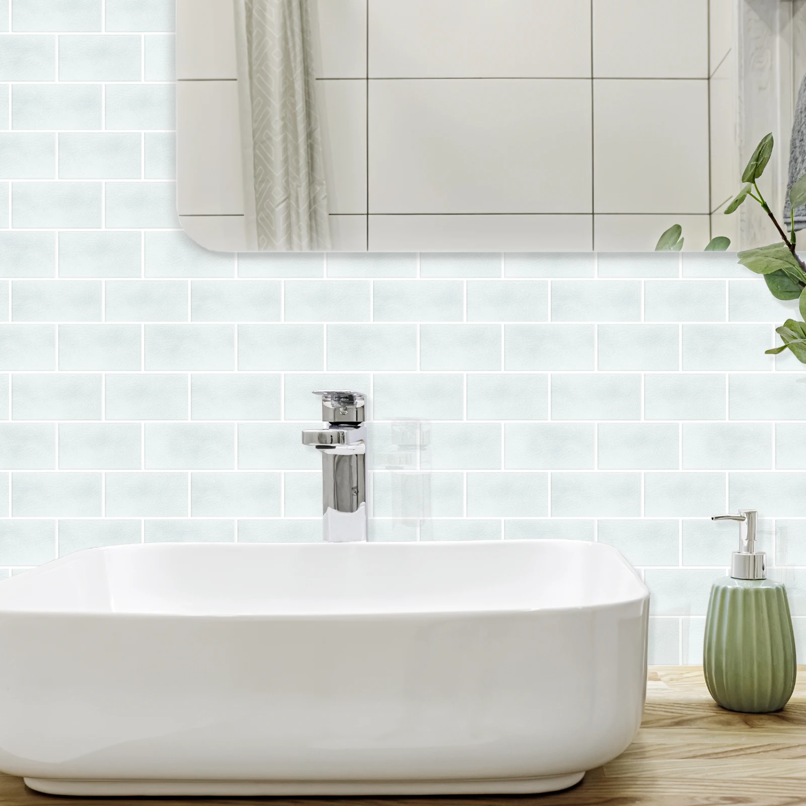 Eco-friendly 3D Subway Tile  Self-Adhesive Tiles Peel and Stick on Bathroom Kitchen