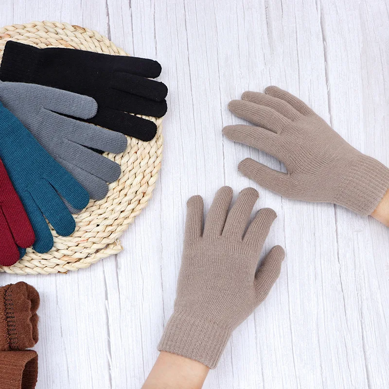 Wholesale Custom Factory Direct Warm Winter Gloves For Men And Women Thick Wool Knitted Gloves