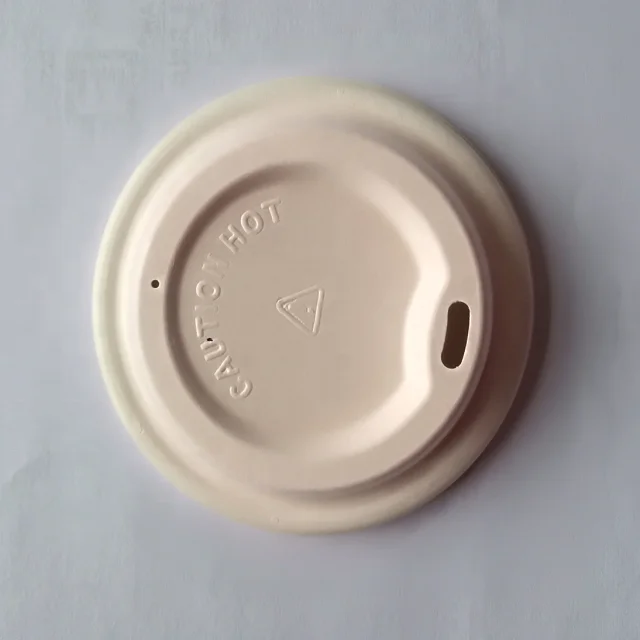 
100% Biodegradable bagasse pulp paper coffee cup lid 