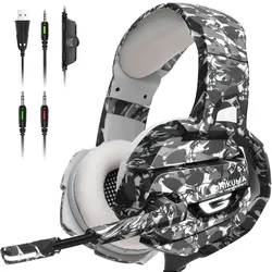 Dropshipping Onikuma Hot Selling k5 Army Camouflage Bass Surround Sound Gaming Headset