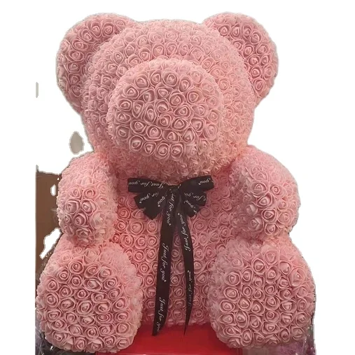 Luxury rose bear gift Artificial  70cm Foam flower Bear with Gift Box