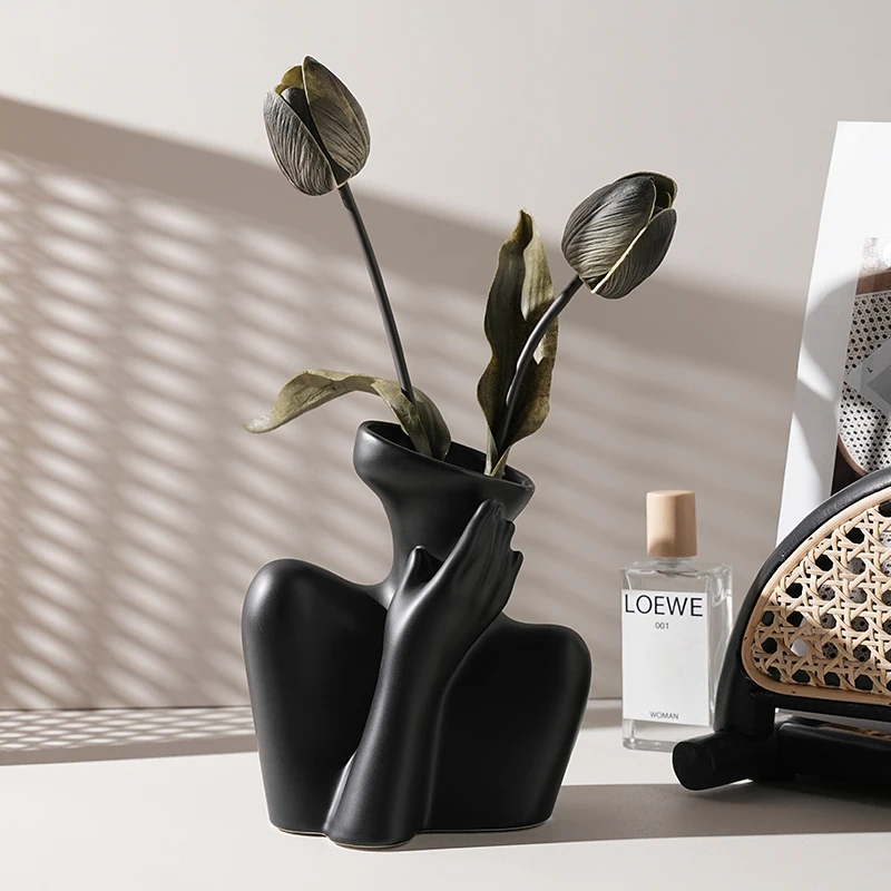 Ceramic Vase Flowers Decoration Ornament Nordic Ins Creative Female Body Art Ceramic Vase home decor porcelain Body vase