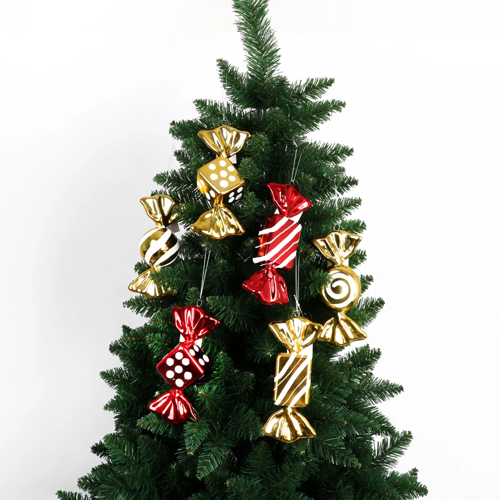 Artificial Christmas Tree Xmas Plastic Ball Big Candy Sticks 19cm Children Gift