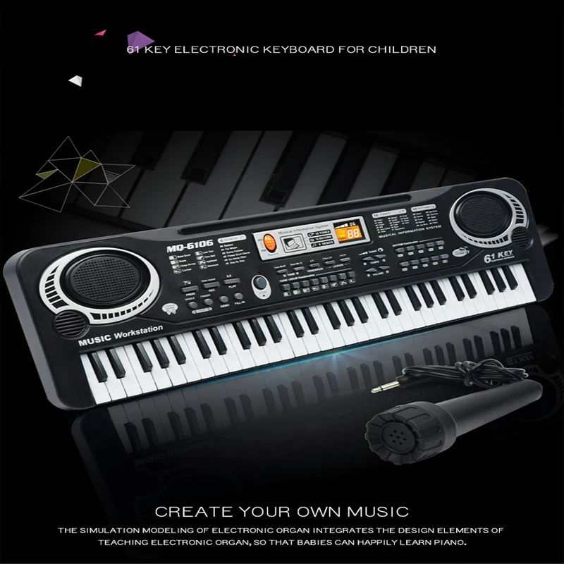 61-key multifunctional rechargeable piano keyboard toy toys wholesale musical instrument kids pianos for sale