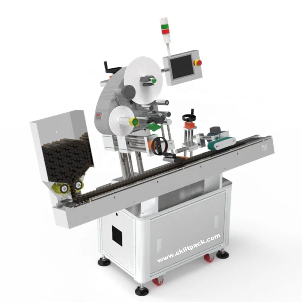 Auto Small Syringe Label Applicator Horizontal Flat Way Wrap Around Labeling Machine