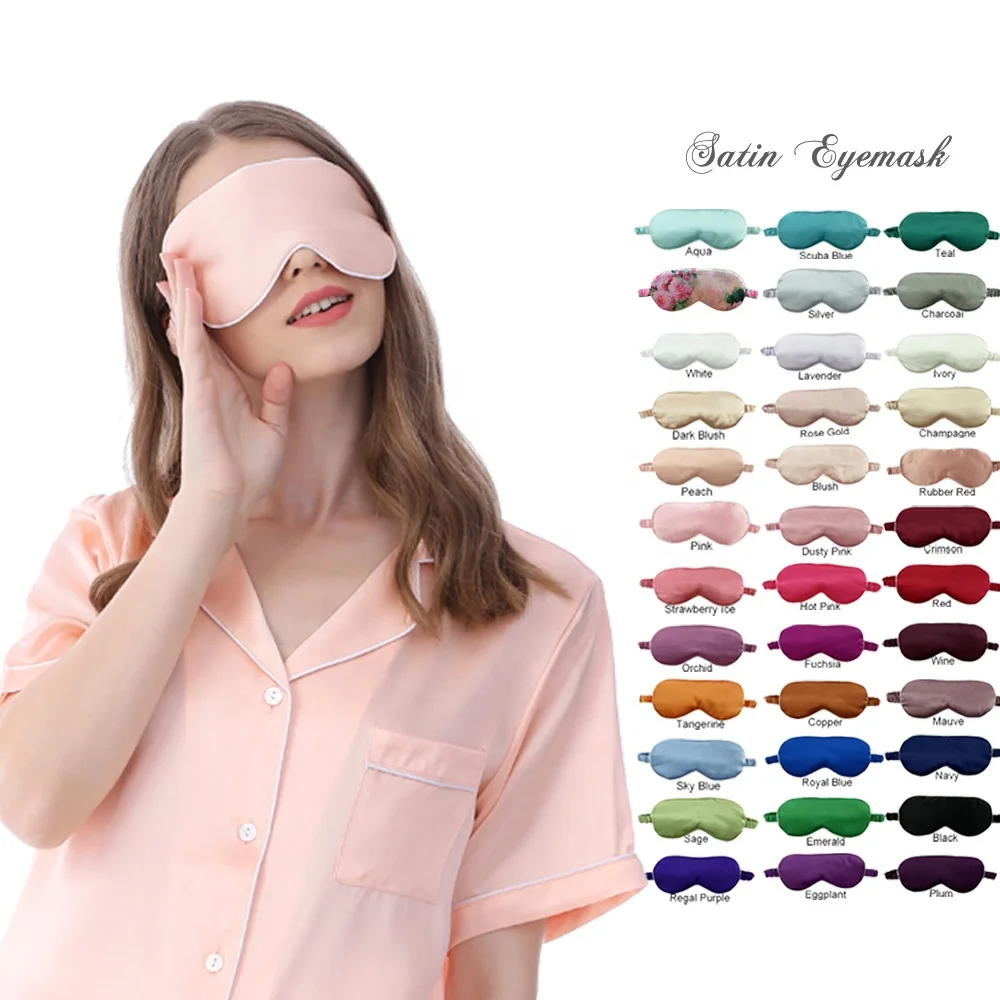 RTS Hot Sale High Quality for Daily Use Party Travel Sleeping Eyemask Wholesale Smooth and Soft Silk Satin Sleep Eye Mask