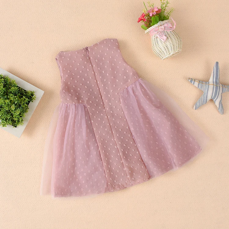 Stylish chiffon girl dress import bowknot flower kids dress for girls 0-4 years