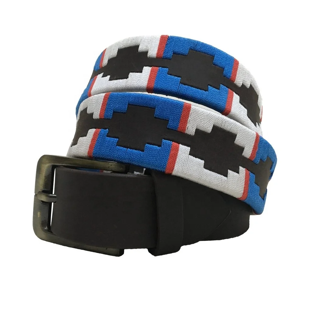 Premium Black/Brown Leather Dog Pet Collar Red + White Thread Braided Design Manufacturers