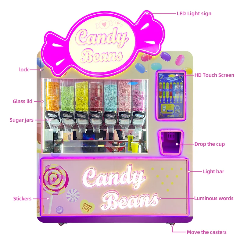 Fundord snack food candy vending machines for sales gumball sugar candy chocolate bean