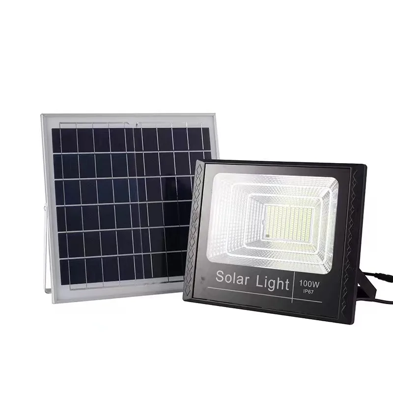 Factory Direct Sale IP67 Waterproof Solar Flood Light 100W Outdoor Led Solar Flood Street Light With High Capacity Battery