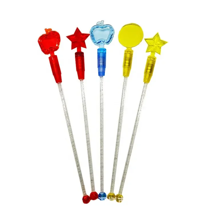 Custom LOGO Promotional LED Multi-colors Plastic Coffee and Bar Mixing Stir Sticks
