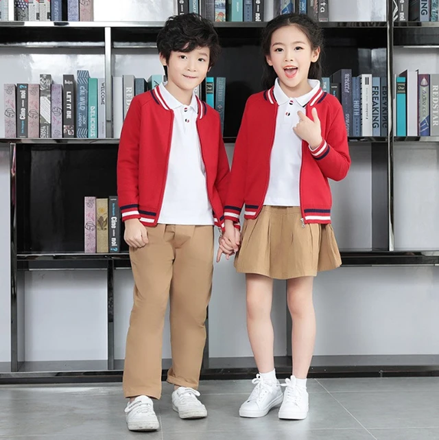 2022 Autumn Winter Kids Primary Kindergarten Girls and Boys New Style Sweater Jacket Three Pieces UK American School Uniform