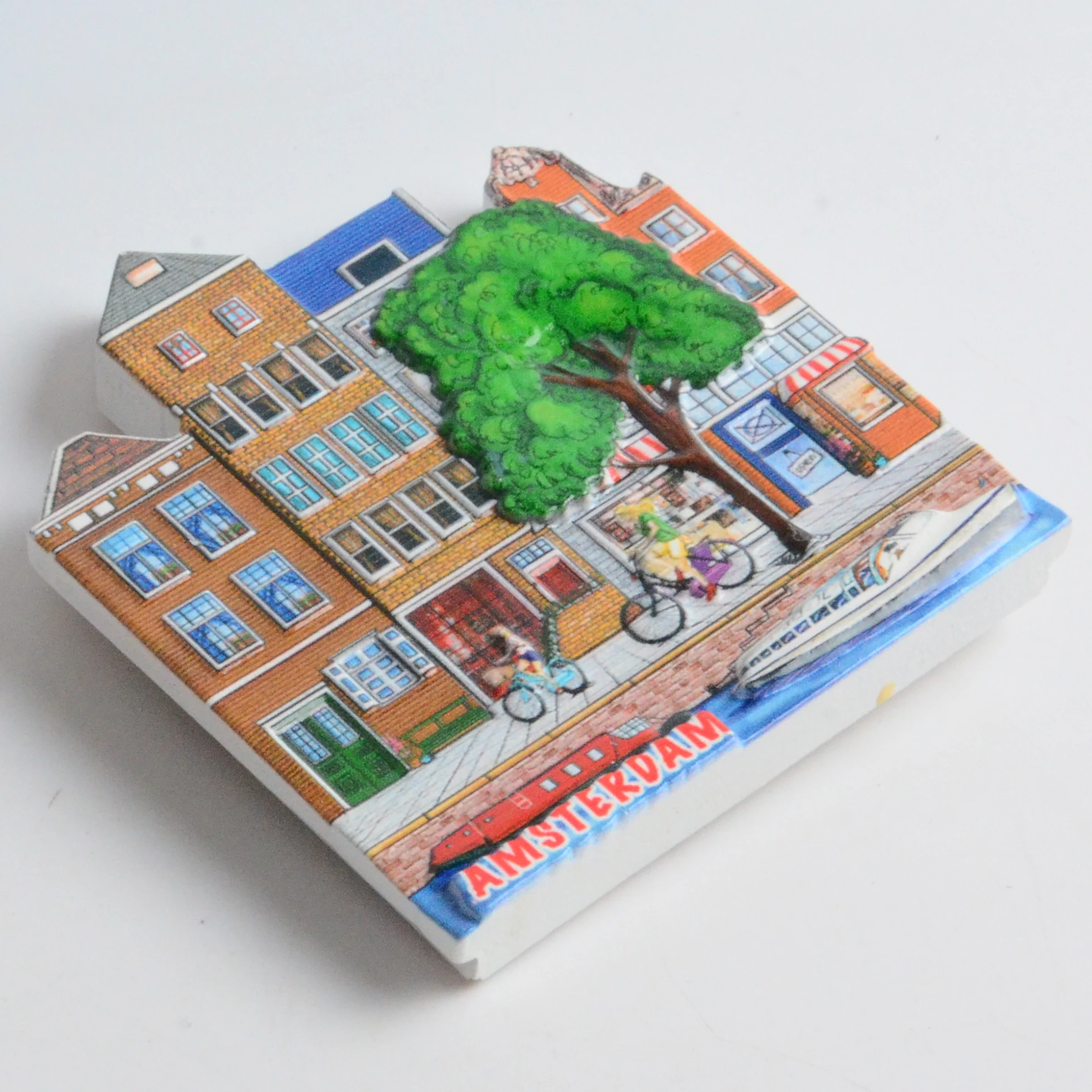 Wholesale Custom 3D Tourist Travel City Resin Refrigerator Souvenir Magnet On Fridge Of Amsterdam From Around The World
