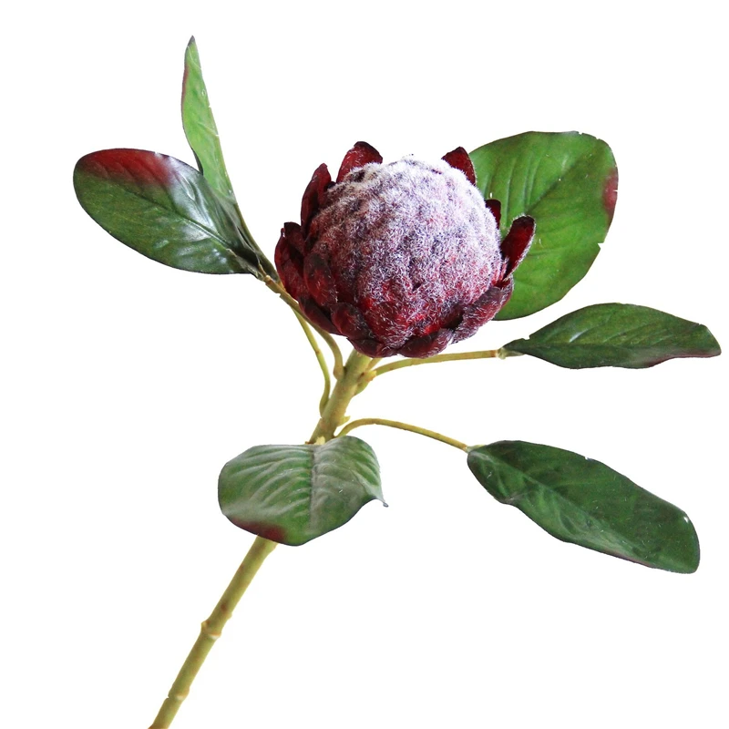 High Quality Flower Arrangement Silk White Protea Flower Faux King Protea Flower Artificial Protea Cynaroides for Wedding