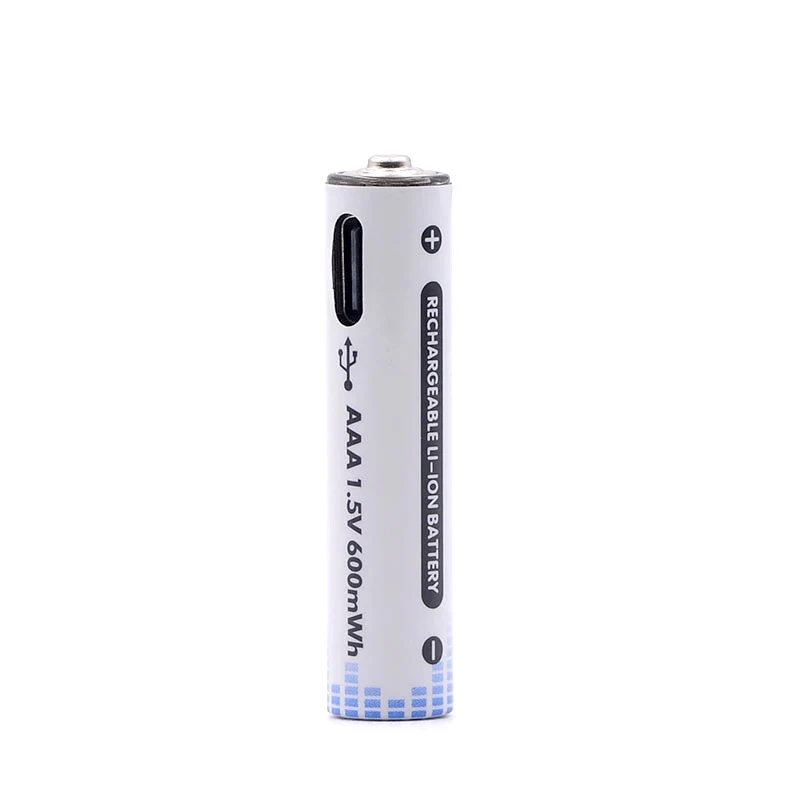В наличии usb aaa аккумуляторная литий-ионный Тип c 1 5 v 600mwh заряжаемая батарея для Mp3 и бытовой