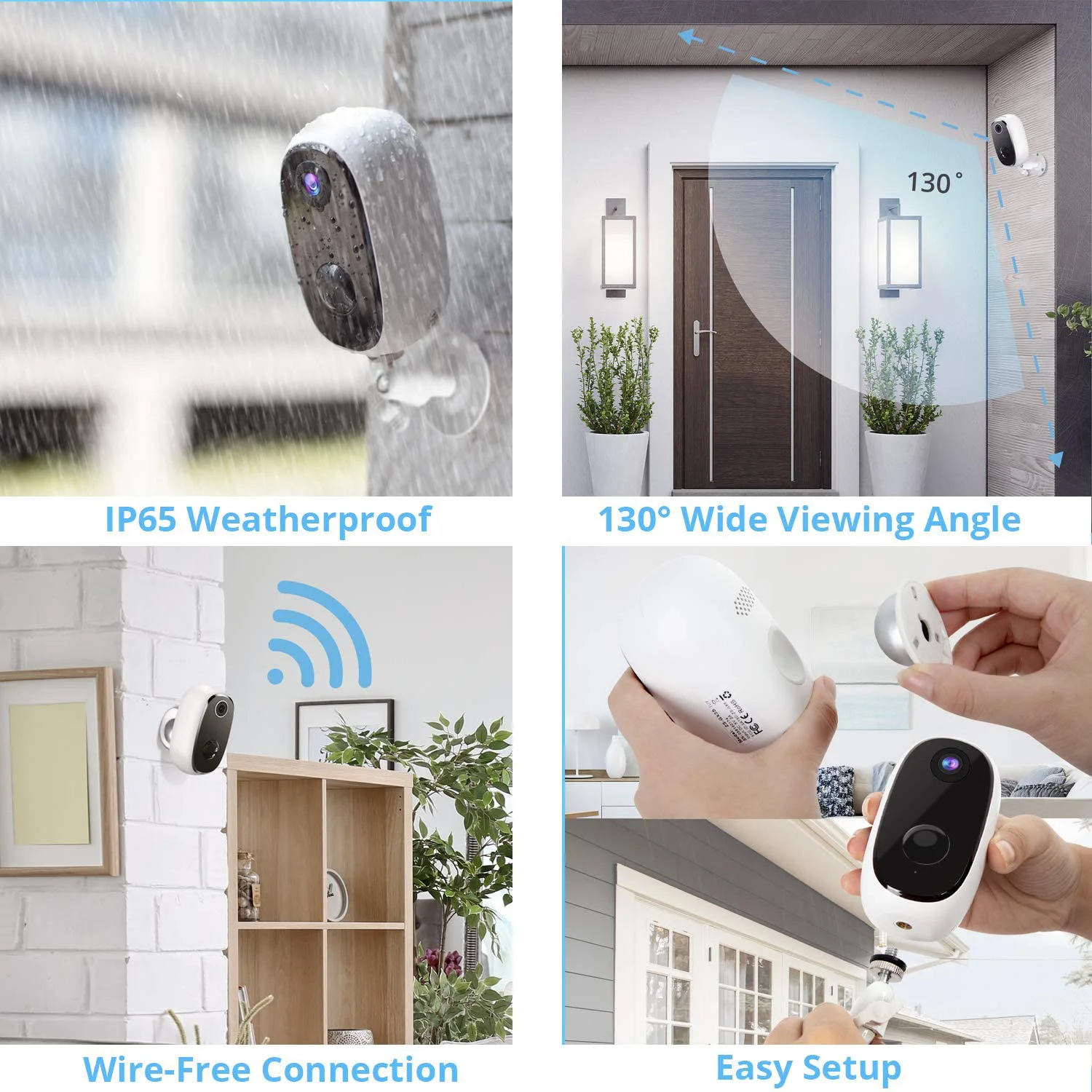  Водонепроницаемая умная камера безопасности Tuya Smart AI IOT Wi-Fi 10000 мАч с записью в облаке аккумулятором