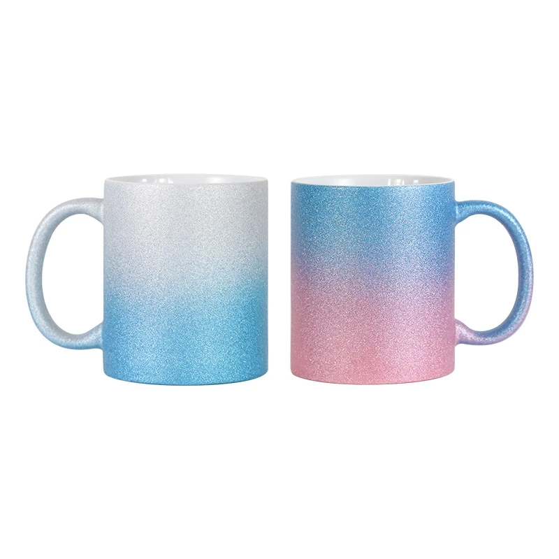 Thermal Sublimation Gradient Flash Ceramic Mug Creative 11oz Coffee Mug For Logo Print High Appearance Level Gift Water Cup