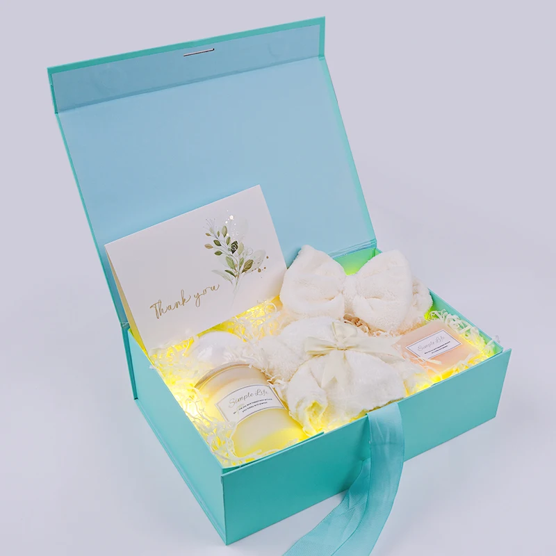 B019A Private Label Aromatherapy Spa Bath Bomb Body Wedding Xmas Gift Box Luxury Scented Candle Gift Set For Guests