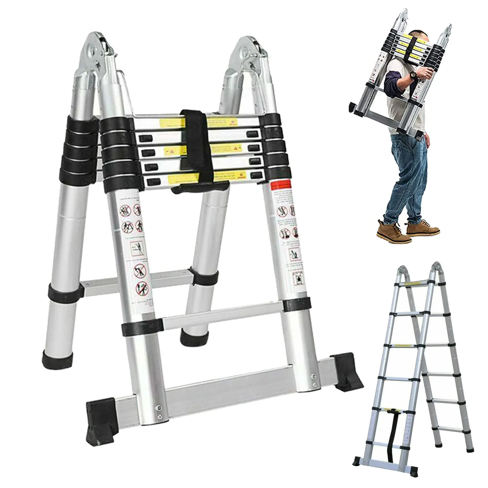 Aluminum Telescopic Ladder Foldable Step Ladder Collapsible Folding Escalera Plegables for Warehouse Outdoor Aluminum Stairs