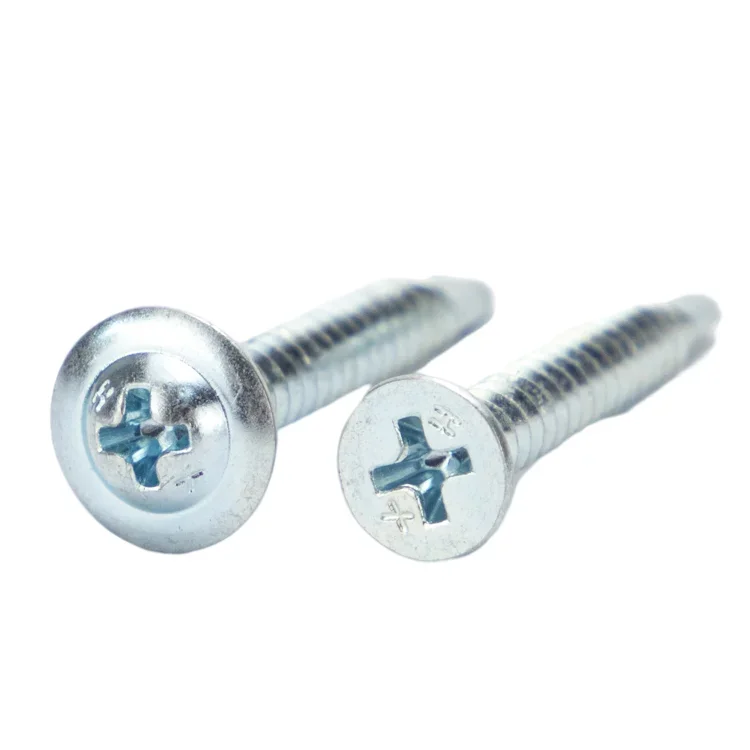 wholesale custom Stainless Steel Large Flat Head Drill Tail Self-Tapping Screw Galvanized Blue Zinc Dovetail Screw Set