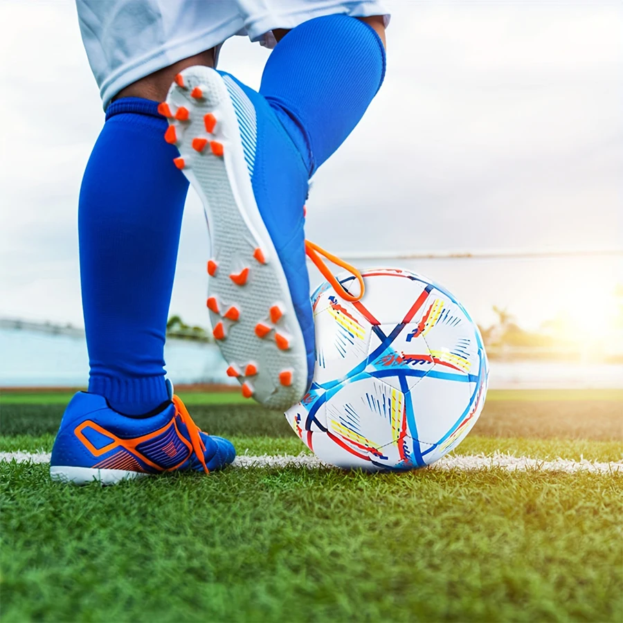 1 Pc No. 5 Soccer Machine Sewn PVC Professional Soccer Training Game Wear-resistan Thickened Soft Leather   (with air pump)