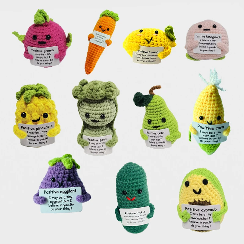 SongshanToys Handmade Positive Emotional Support Pickles Gift Handwoven Ornaments Crochet Big Fan Pickled Cucumber Knitting Doll