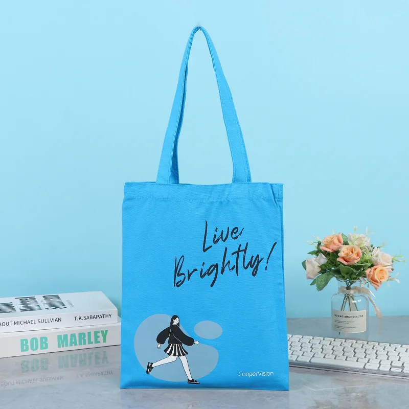 Orange Canvas Shopping Bag with Creative Logo Portable Handheld Bag for Work School & Clothing for Commuting & Gifts